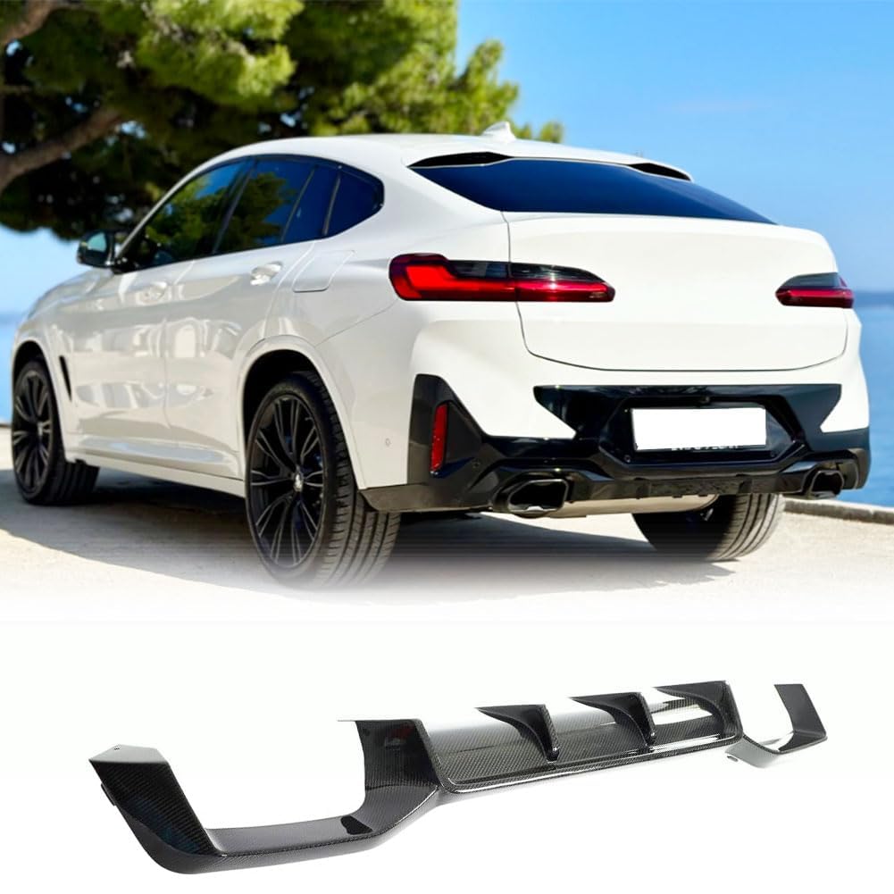 Real Carbon Fiber Rear Bumper Diffuser for BMW X4M F98 M40i Sport Utility 4-Door 2023-2024 Lower Bumper Lip Diffuser Body Kit