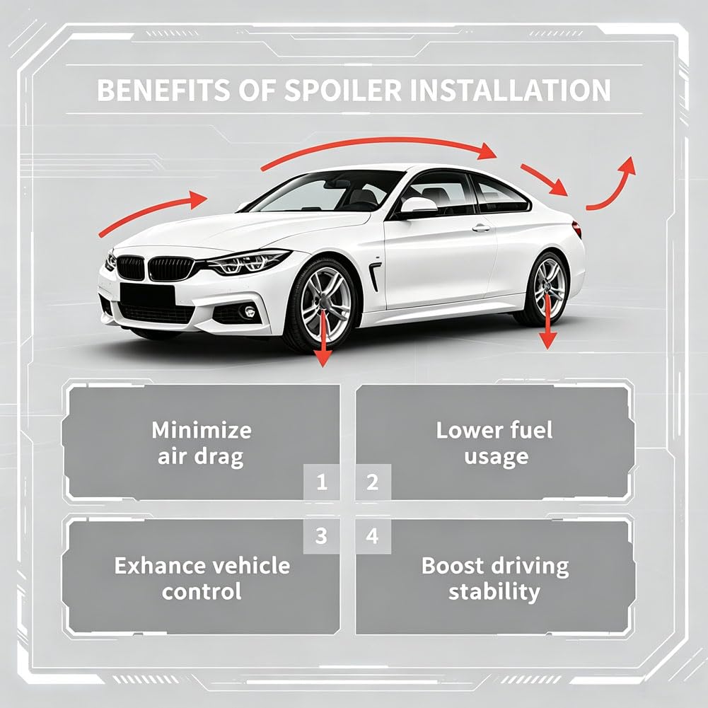 Trunk Spoiler for BMW 4 Series F32 Coupe 2-Door 2014-2020 | 420i 428i 430i 435i 440i Rear Boot Lid Highkick Wing Lip Factory 