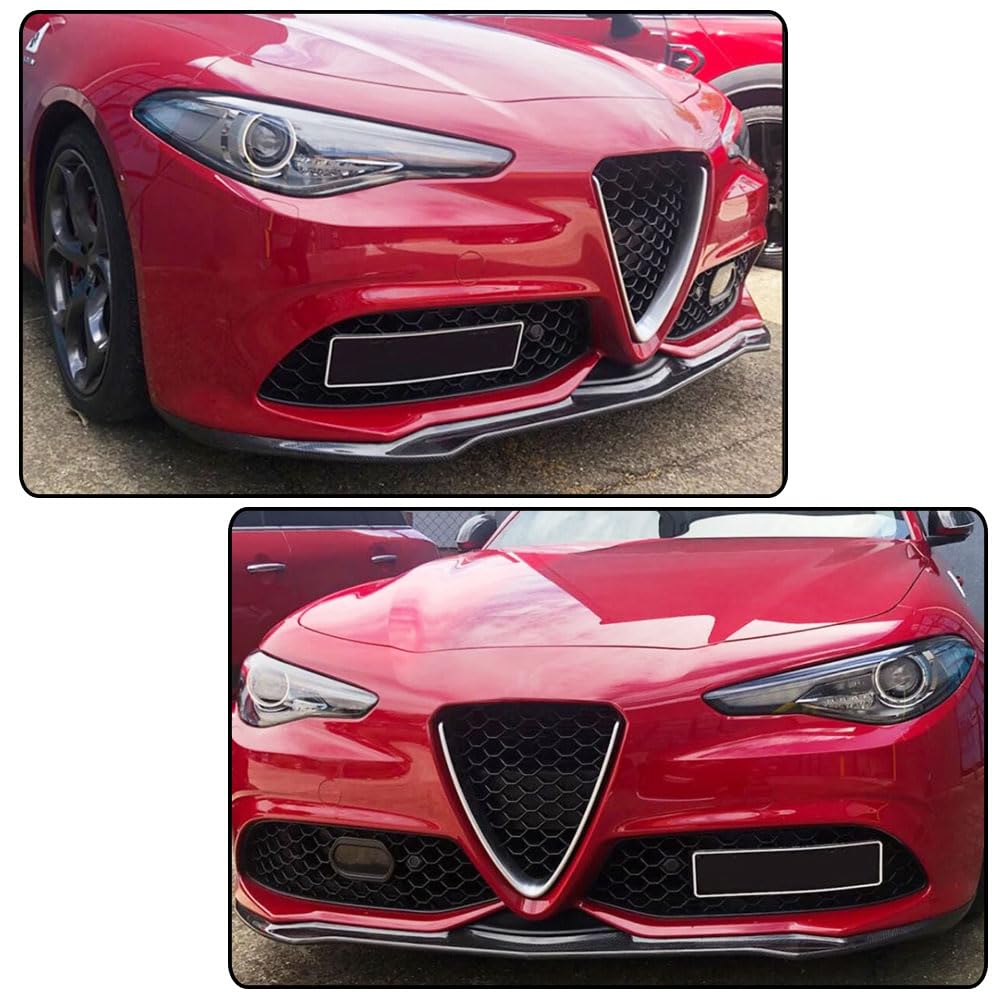 Gloss Black Front Bumper Lip Fits for Alfa Romeo Giulia Sport Sedan 2016-2021 FRP Chin Spoiler Splitter Protector Air Dam Chi