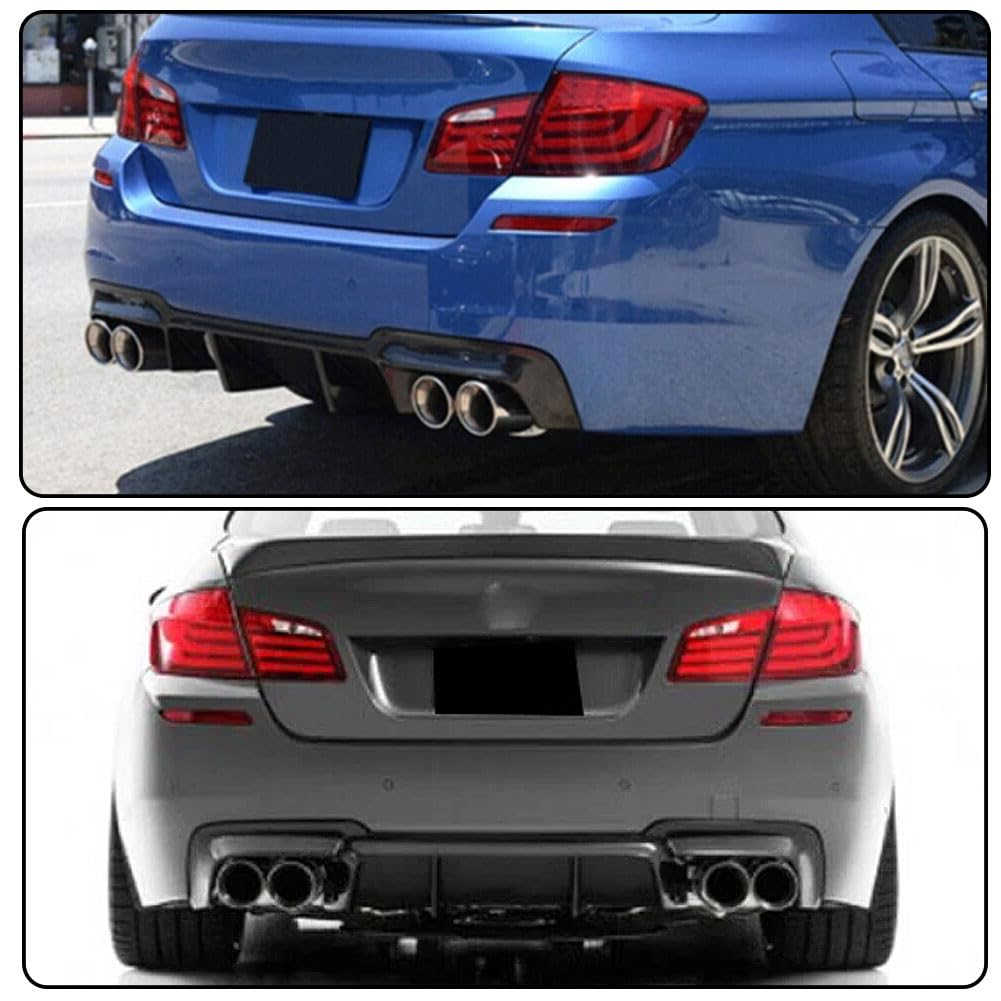Matte Black Rear Diffuser for BMW 5 Series F10 2012-2016 520i 523i 528i 530i 535i 550i M Sport Sedan Fiberglass Rear Lower Bu