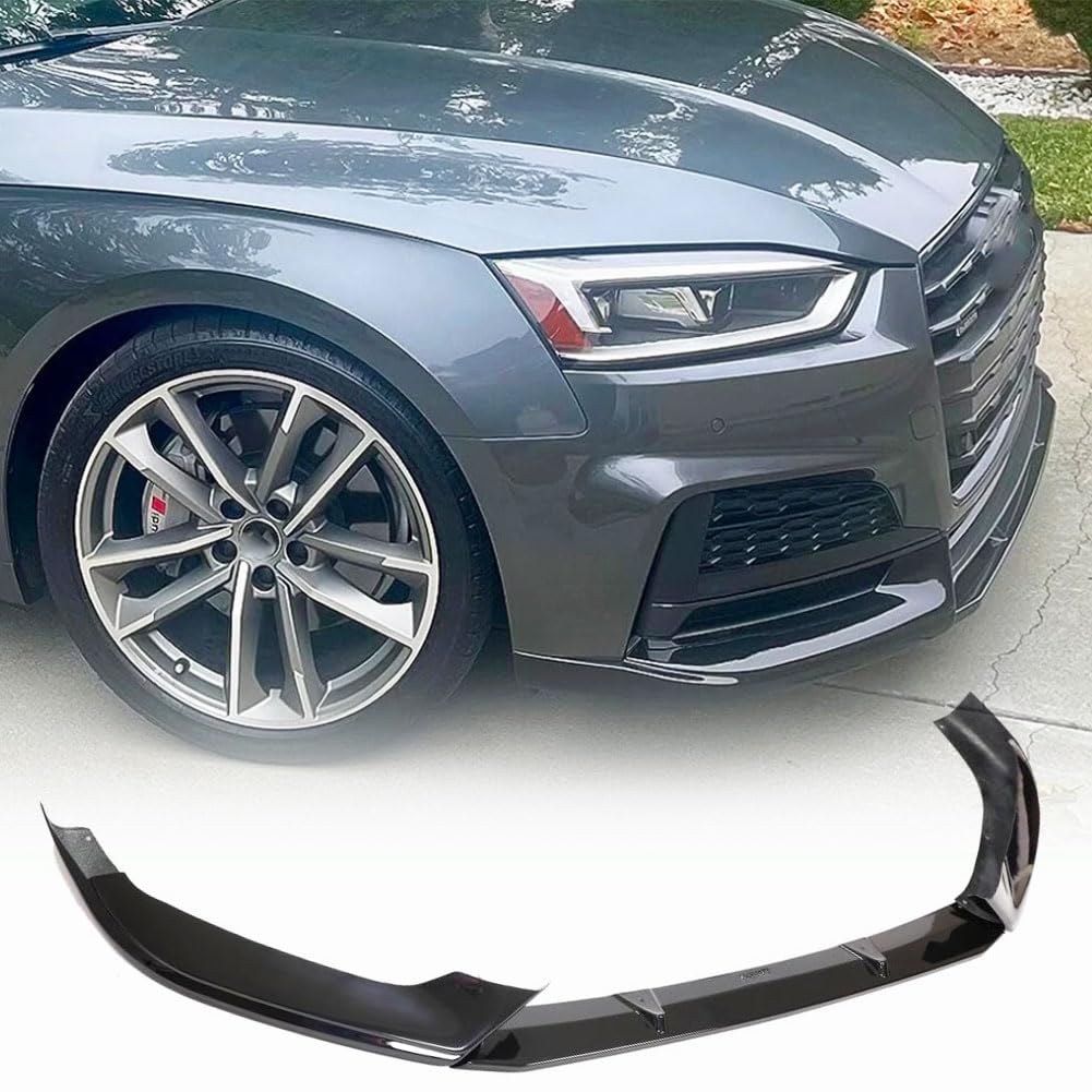 S5 Gloss Black Front Bumper Lip for Audi A5-Sline S5 A5-Sline 2017-2019 | Front Bumper Lip Chin Splitter Auto Parts Anti-Coll