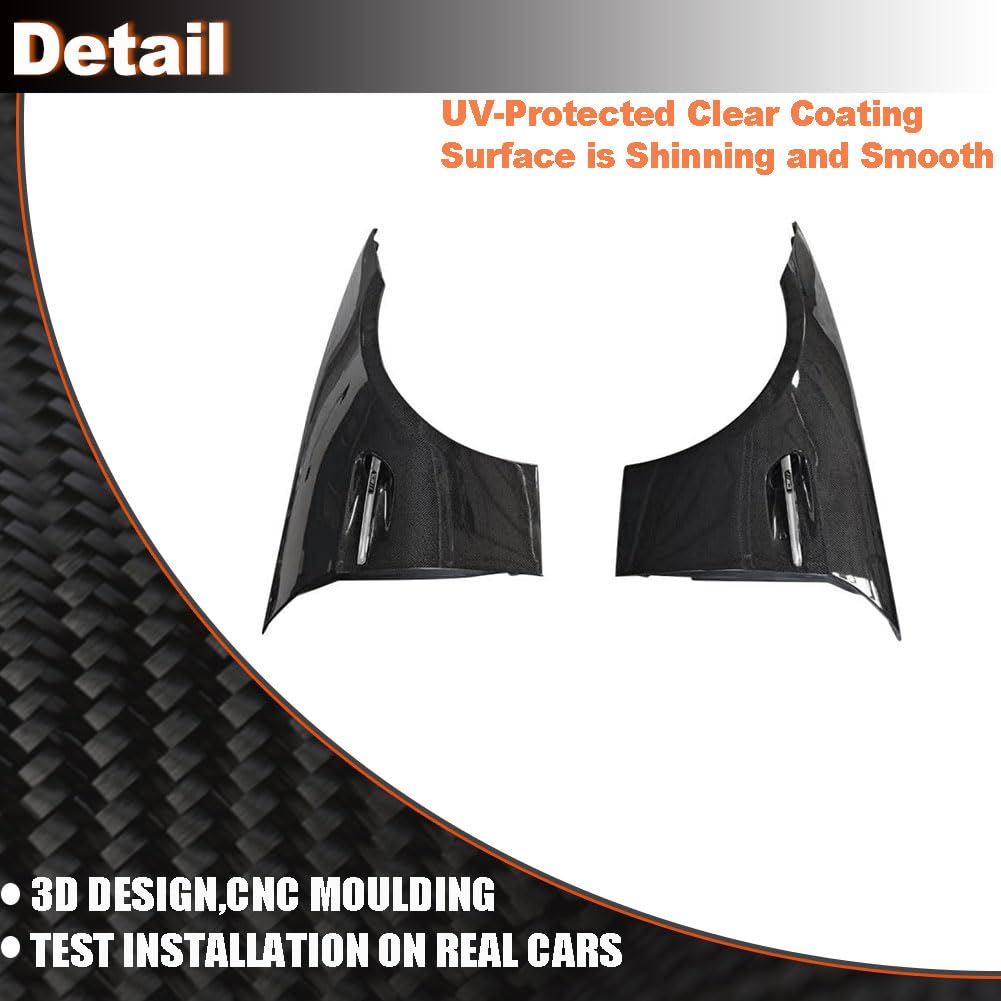Carbon Fiber Side Fender Vent for BMW E90 325i 328i 330i Base Sedan 4-Door 2005-2013 Front Air Intake Scoop Cover Trim Factor