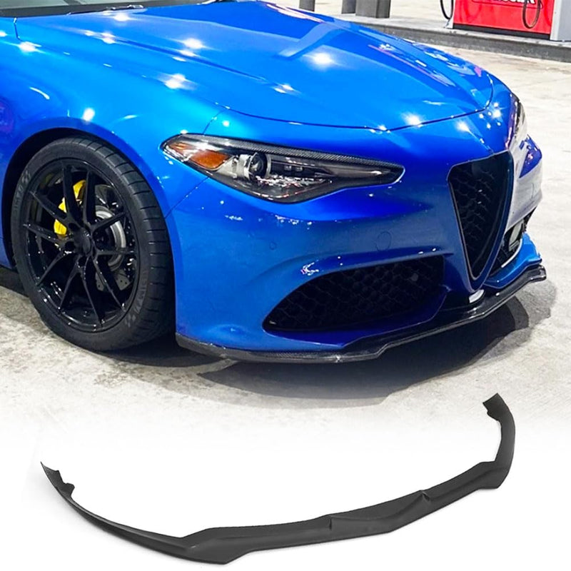 Gloss Black Front Bumper Lip Fits for Alfa Romeo Giulia Sport Sedan 2016-2021 FRP Chin Spoiler Splitter Protector Air Dam Chi