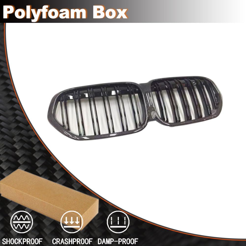 Carbon fiber Front Kidney Grille Racing Grill Compatible with BMW X1 F48 F49 2016-2019 xDrive28i&sDrive28i Front Hood Grille 