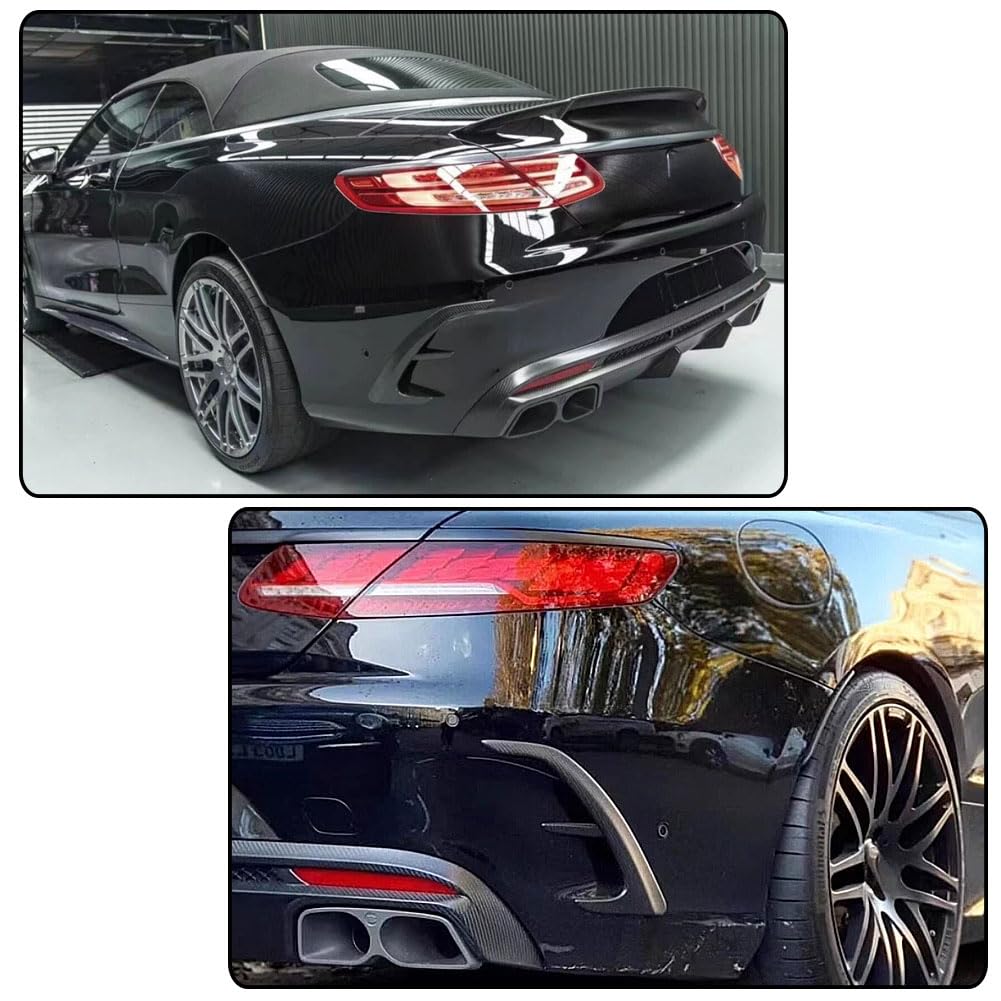 Carbon Fiber Rear Bumper Spoiler Air Vent Trim Compatible with Mercedes Benz W217 C217 S63 AMG 2018-2023 Side Canard Car Body