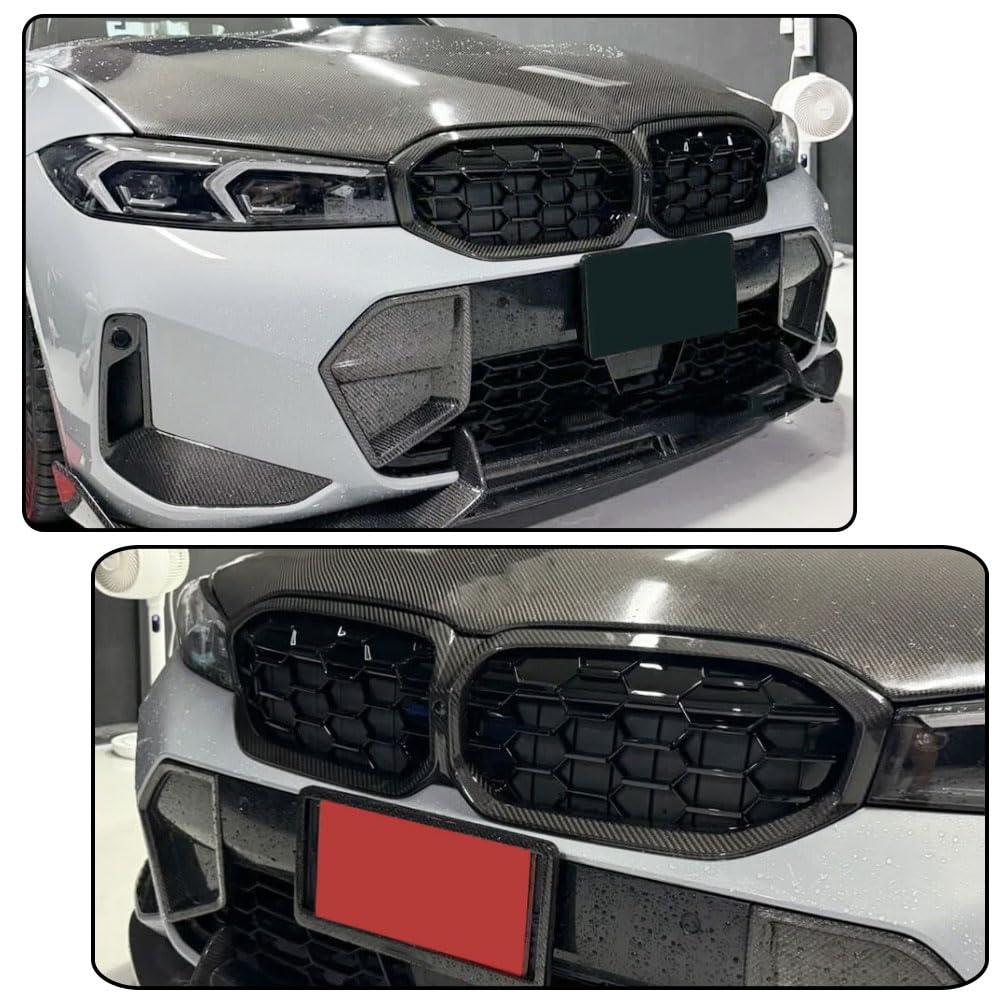 Real Carbon fiber Front Grill for BMW 3 Series G20 Sedan 320i 330iLCI 2023-2025 Front Hood Grill Grille Cover Front Bumper Ki