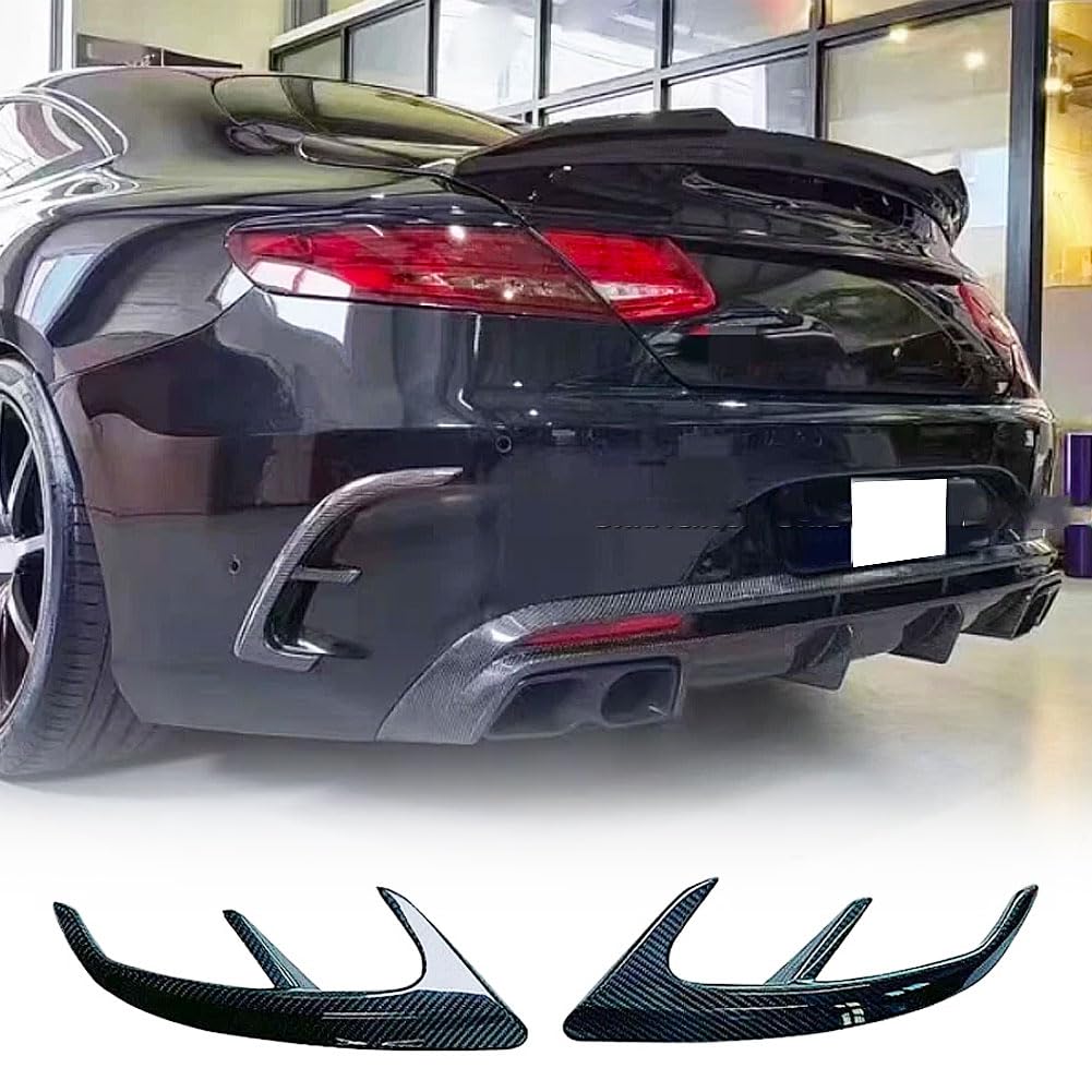 Carbon Fiber Rear Bumper Spoiler Air Vent Trim Compatible with Mercedes Benz W217 C217 S63 AMG 2018-2023 Side Canard Car Body