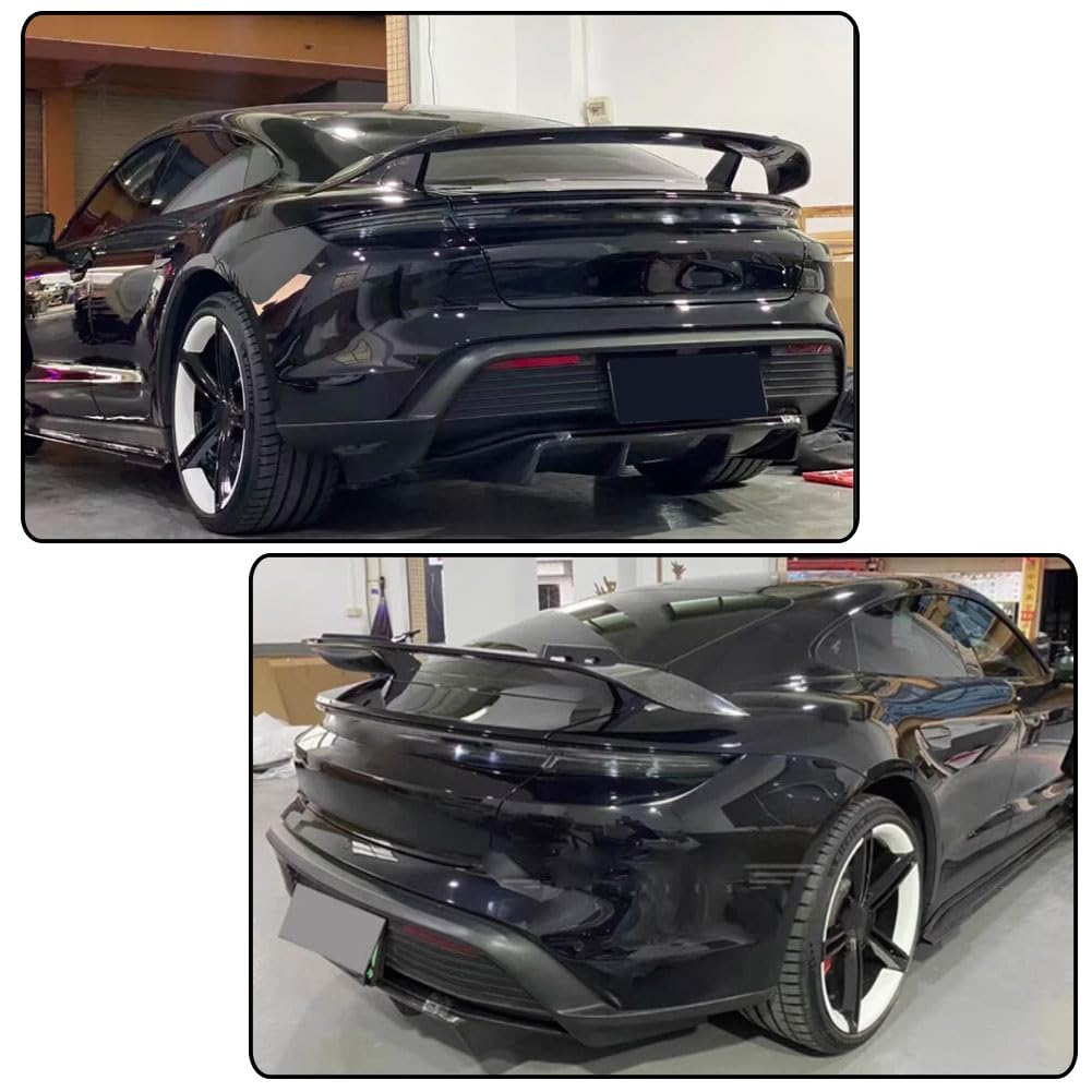 Real Carbon Fiber Trunk Spoiler Compatible with Porsche Taycan 2019-2024 Racing Rear Wing Spoiler GT Power