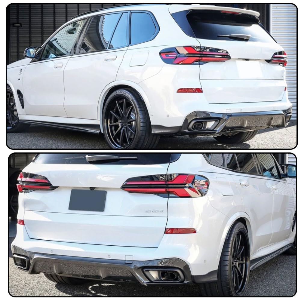 Real Carbon Fiber Rear Bumper Diffuser Fits for BMW X5 G05 M Sport LCI 2023-2025 Lower Bumper Lip Spoiler Body Kit Factory Ou
