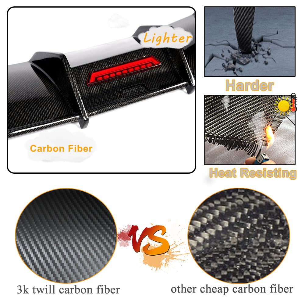 S3 Carbon Fiber Rear Diffuser Compatible with Audi A3 Sline S3 Sedan 2013-2016 Lower Bumper Lip Spoiler Body Kit Factory Outl