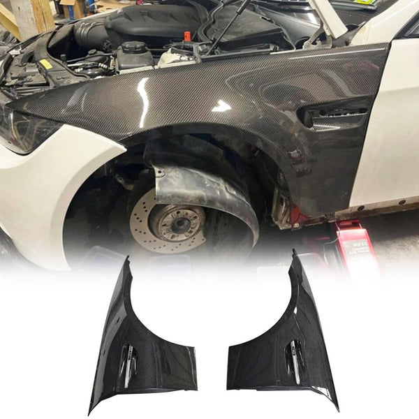 Carbon Fiber Side Fender Vent for BMW E90 325i 328i 330i Base Sedan 4-Door 2005-2013 Front Air Intake Scoop Cover Trim Factor