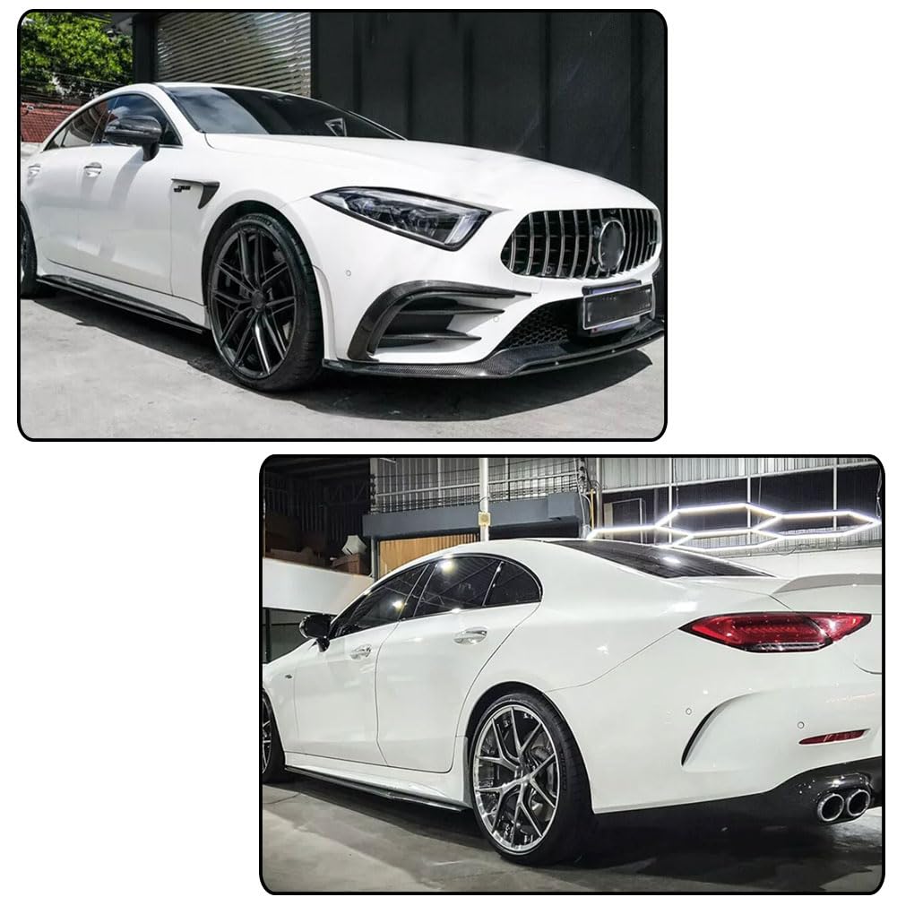 Gloss Black Side Skirts for Mercedes-Benz CLS Class C257 CLS400 CLS550 CLS63 AMG Sedan 4-Door 2018-2019Under Door Rocker Pane