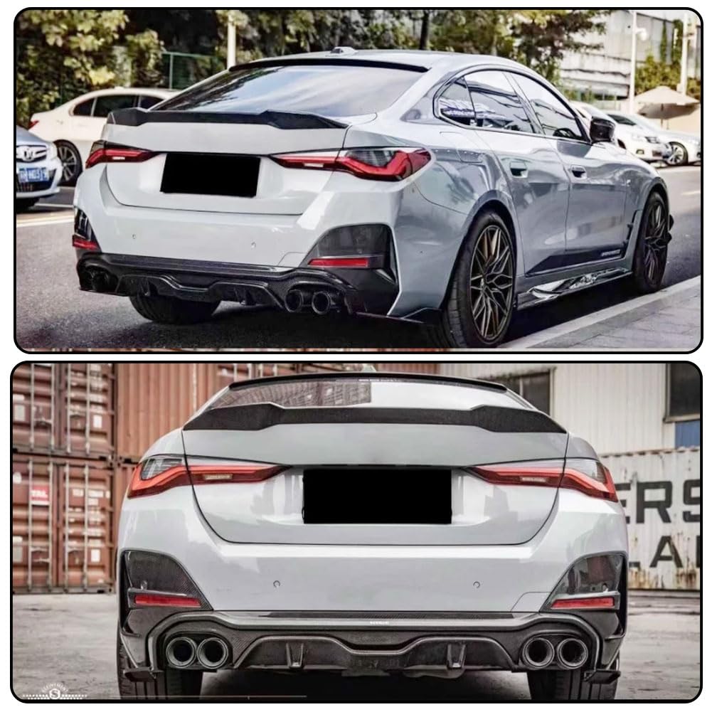 Carbon Fiber Rear Diffuser Compatible with BMW 4 Series G26 430i 440i 2020-2026 Gran Coupe Lower Rear Bumper Diffuser Lip Spo
