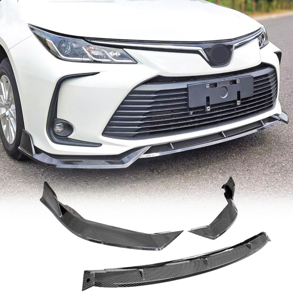 Carbon Look Front Bumper Lip Compatible with Toyota Corolla 4 Door Sedan 2019-2024 ABS Chin Spoiler Splitter Protector Factor