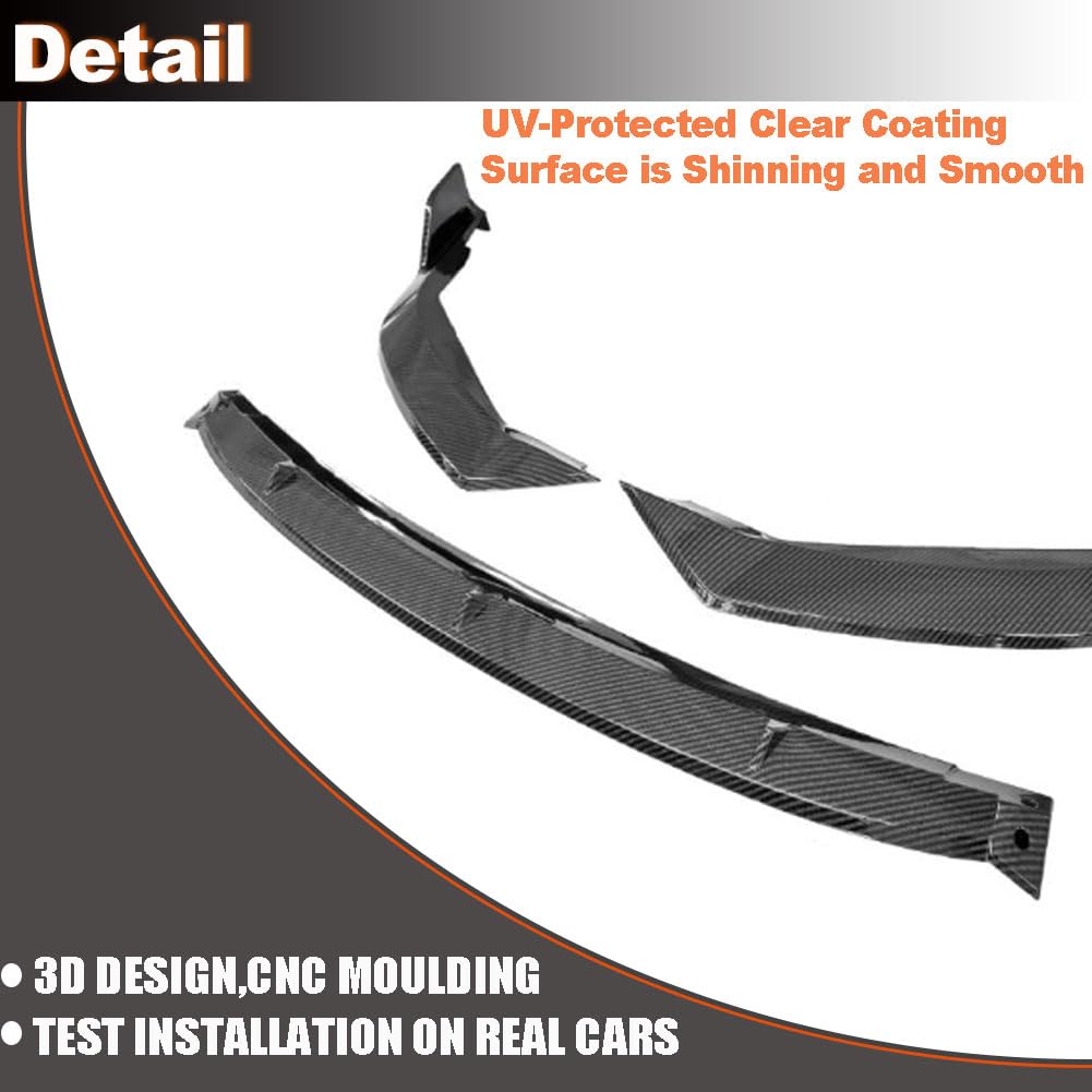 Carbon Look Front Bumper Lip Compatible with Toyota Corolla 4 Door Sedan 2019-2024 ABS Chin Spoiler Splitter Protector Factor