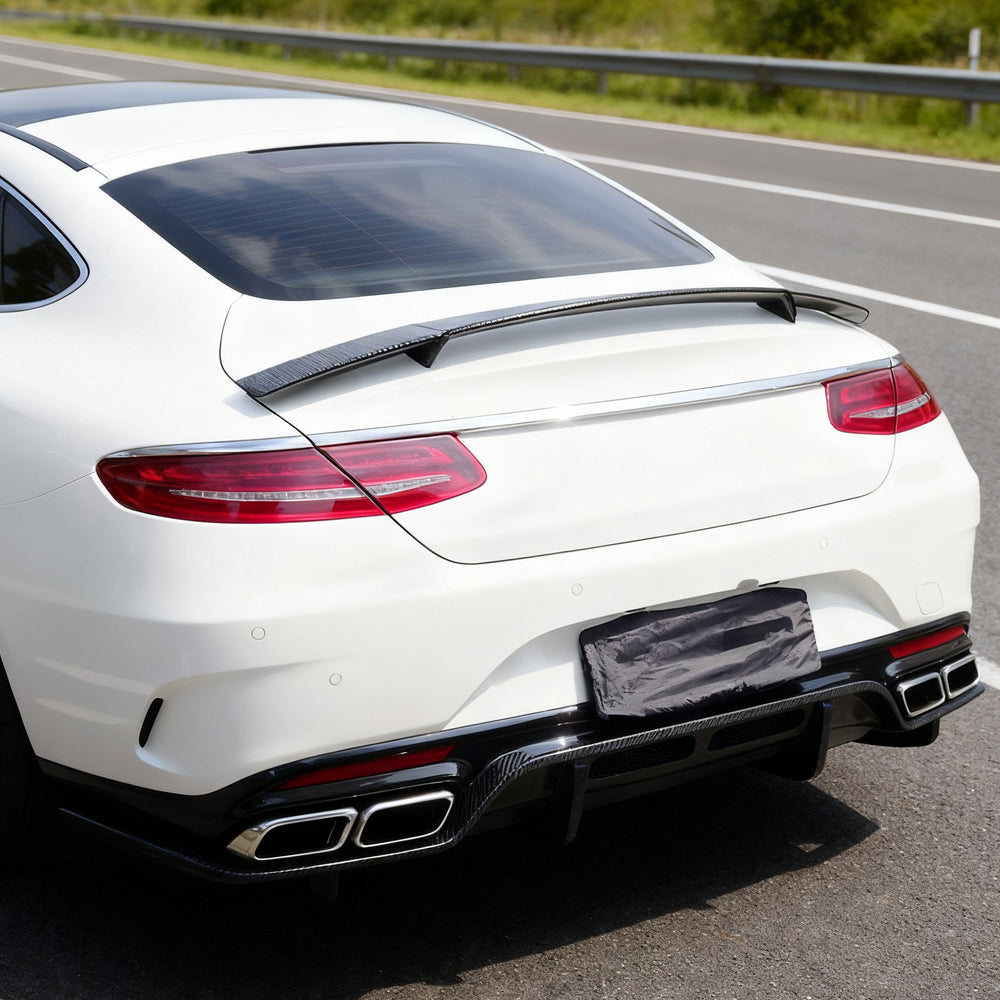 PSM Style Carbon Fiber Rear Diffuser for Mercedes Benz S-Class C217 Pre-Facelift 2014-2017