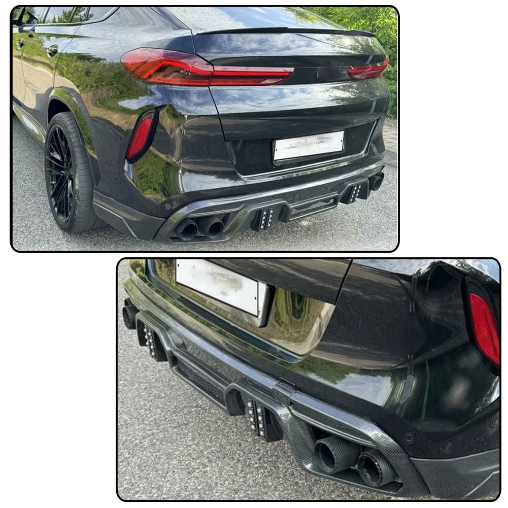 Carbon Fiber Rear Bumper Diffuser for BMW X6M F96 Sport Utility 4-Door 2020-2024 Lower Bumper Lip Diffuser Body Kit Factory O