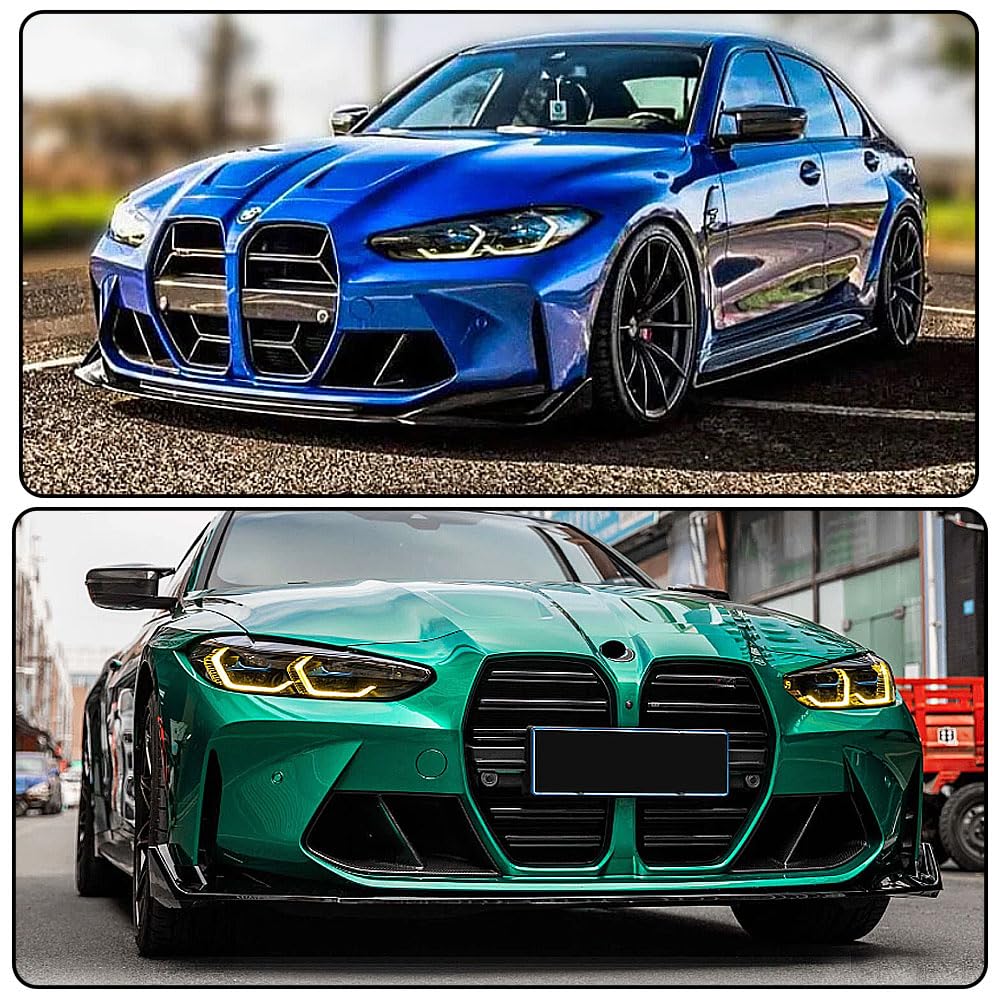 Gloss Black Front Lip Spoiler Compatible with BMW G80 M3 G82 M4 2021-2026 ABS Car Front Splitters Body Kit Trim Protection