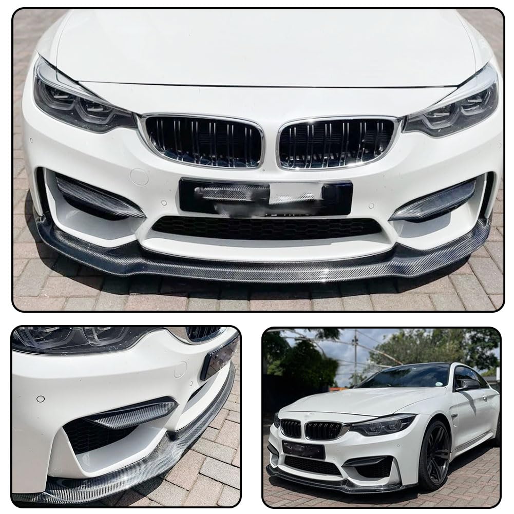 Carbon Fiber Front Lip Compatible with 2015-2020 BMW F80 F82 M3 M4 Front Splitter Bumber Lower Protector Air Dam Chin Spoiler