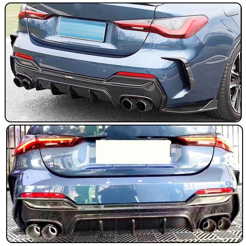 Real Carbon Fiber Rear Diffuser Lip for BMW 4 Series G22 G23 430i M440i M-Sport 2-Door 2021-2025 Lower Bumper Lip Spoiler Bod
