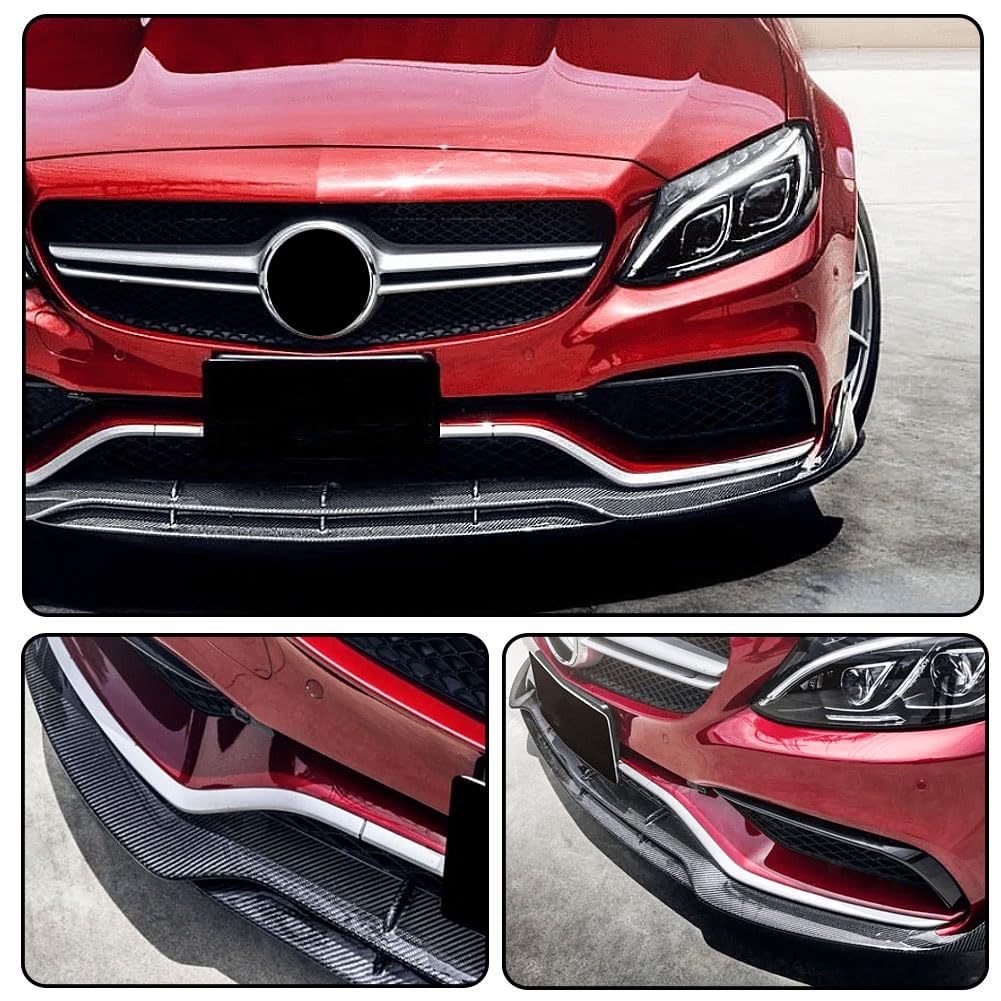Real Carbon Fiber Front Lip for Mercedes Benz C Class W205 C63 AMG Sedan 2015-2019 Front Bumper Lip Chin Spoiler Splitter Pro