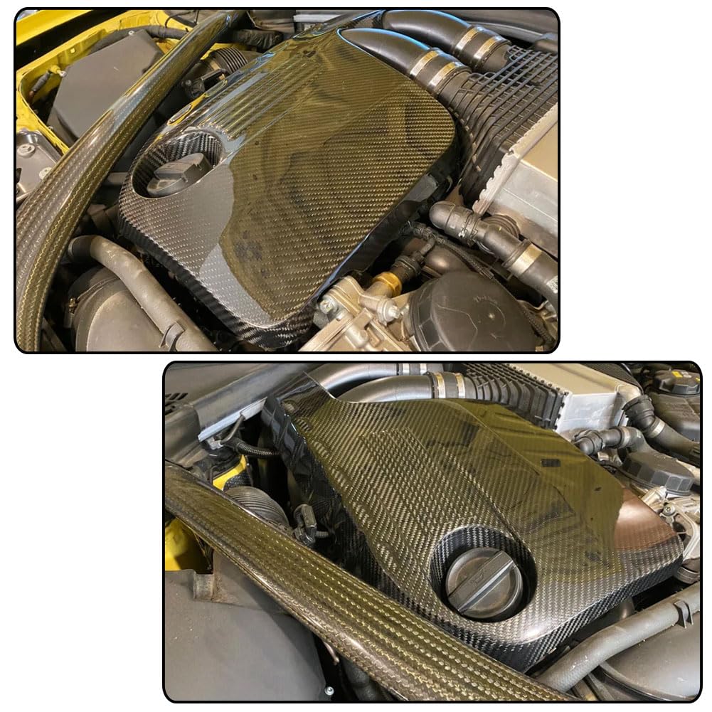 M4 Carbon Fiber Engine Cover Trim Compatible with BMW F80 M3 F82 F83 M4 2014-2019 Car Auto Hood Bonnet Protector Cap