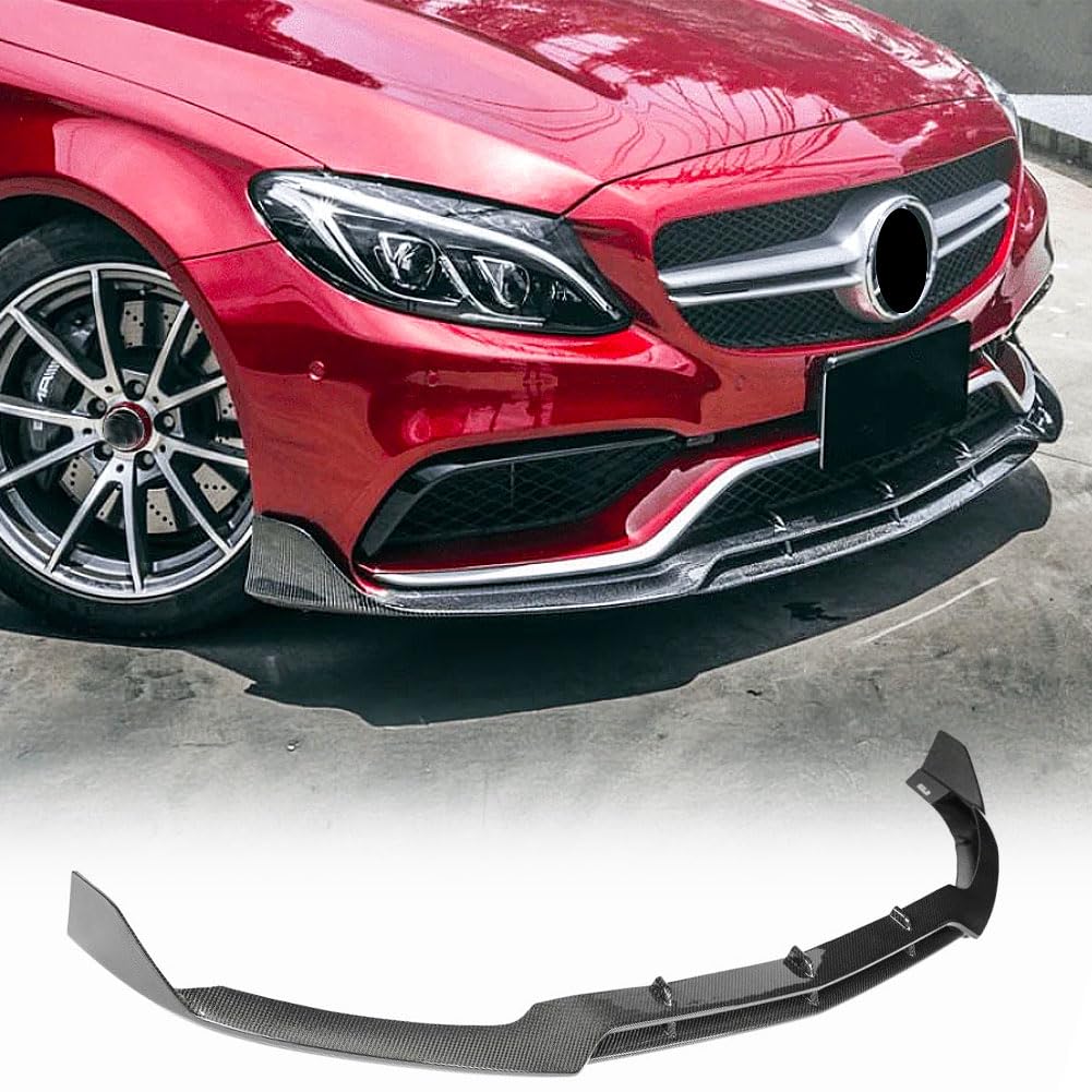 Real Carbon Fiber Front Lip for Mercedes Benz C Class W205 C63 AMG Sedan 2015-2019 Front Bumper Lip Chin Spoiler Splitter Pro