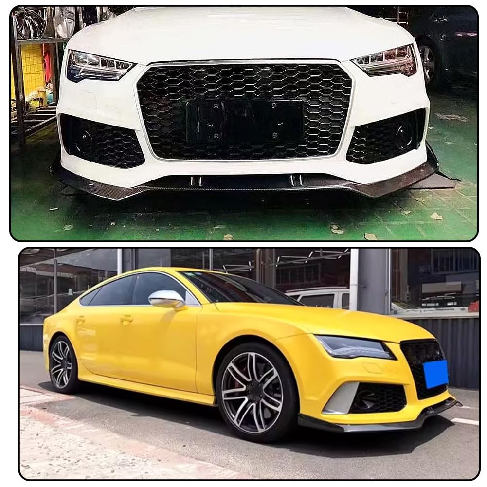 Carbon Fiber Front Lip for Audi RS7 Hatchback 4-Door 2017 Bumper Air Dam Lower Chin Splitter Protection Body Kit