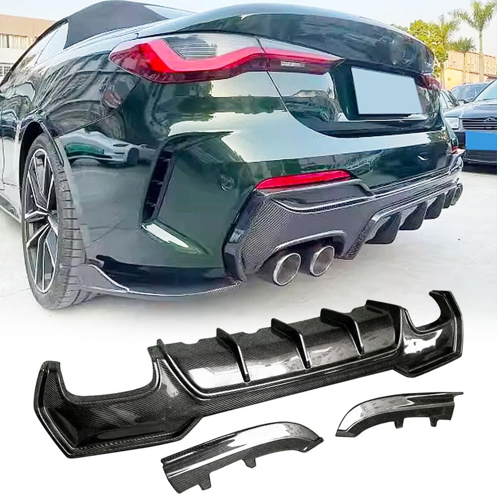 Real Carbon Fiber Rear Diffuser Lip for BMW 4 Series G22 G23 430i M440i M-Sport 2-Door 2021-2025 Lower Bumper Lip Spoiler Bod