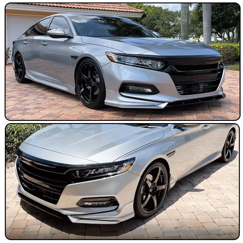 Front Bumper Lip Splitter for Honda Accord 2021-2022 Silver | Front Lip Splitter Air Dam Bumper Protection Spoiler Splitter 3