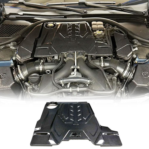 Dry Carbon Fiber Engine Hood Cover Compatible With BMW F90 M5 F91 F93 M8 2018-2024 Front Engine Bonnet Hood Cover Protecter C
