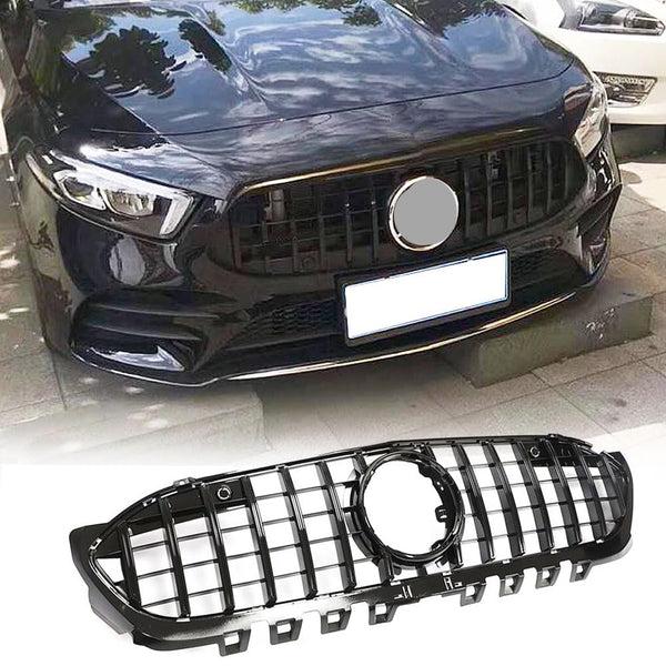 W177 Front Grille Compatible with Mercedes-Benz A Class W177 A200 A220 A250 2019-2020 ABS Auto Bumper Kidney Grill Cover Body