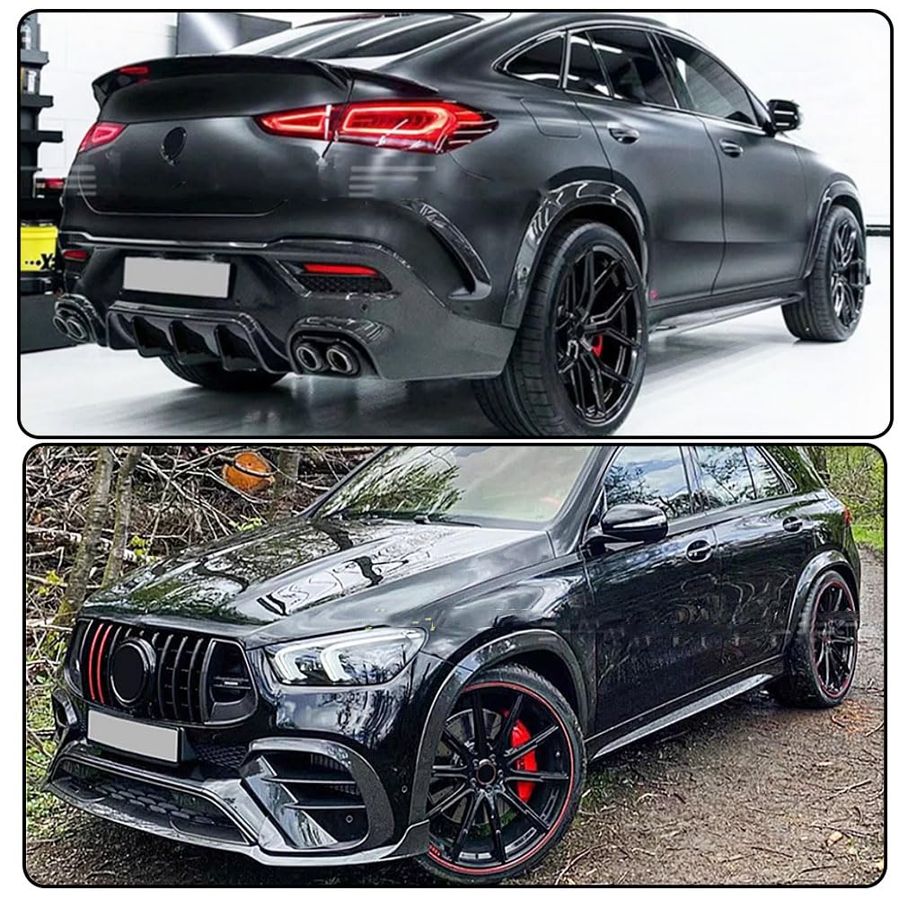 Carbon Fiber Side Wheel Arch Flares Compatible with Mercedes-Benz GLE63 AMG 4Matic+ Coupe Sport Utility 4-Door 2020-2024 Car 