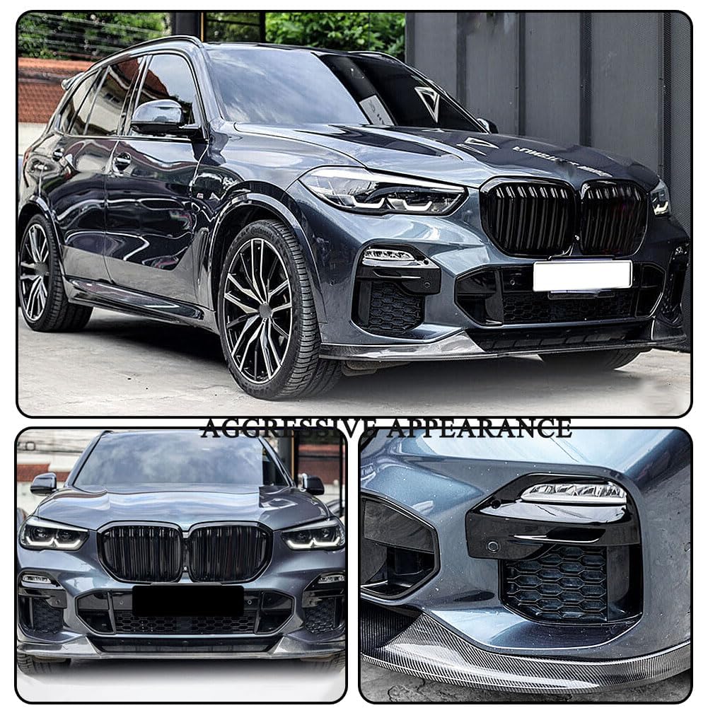 X5 Carbon Fiber Front Lip Compatible with BMW X5 G05 M Sport 2019-2022 Front Splitter, UV-Resistant High-Gloss Finish, Lightw