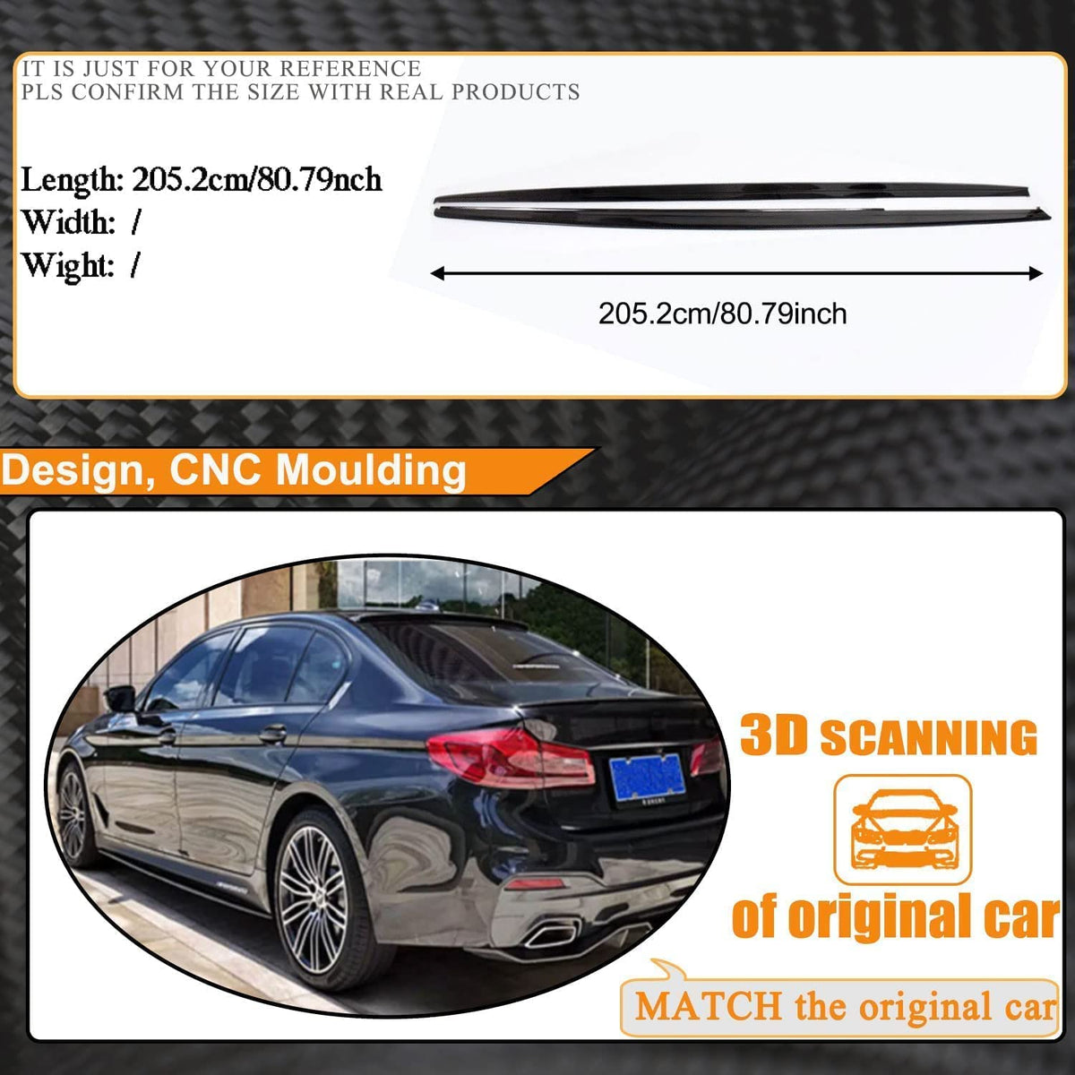 Carbon Fiber Side Skirts for BMW F30 M Sport 2012-2018 320i 325i 328i 330i | 335i 340i M-tech Sedan Side Skirt Extension Runn