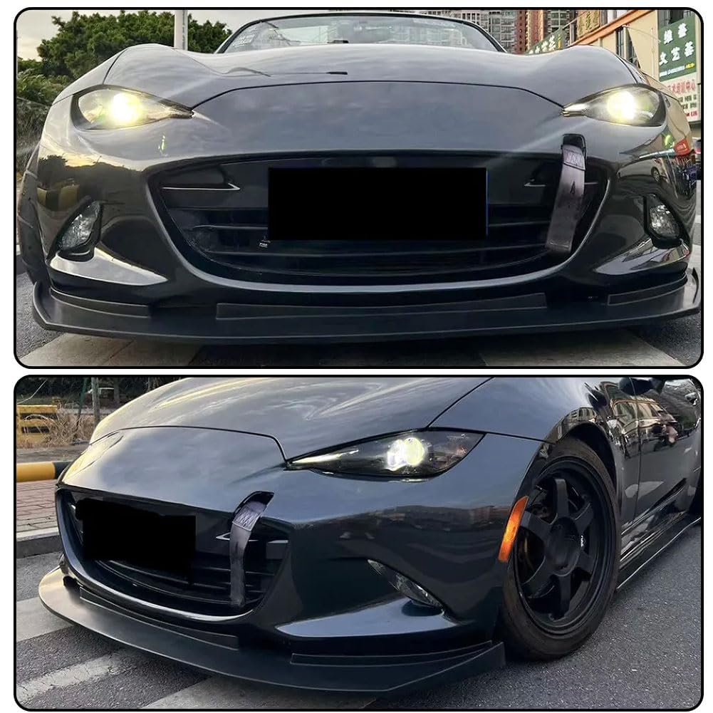 MX5 Front Bumper Lip Fits for Mazda MX5 Miata 2016-2022 Front Bumper Lip Chin Spoiler Splitter Protector PU Black Primer Fact