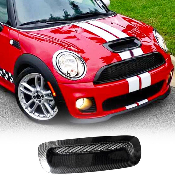 Real Carbon Fiber Front Hood Scoop Vents Compatible with BMW Mini Cooper S F56 2006-2013 Engine Hood Air Intake Vent Trim Ace