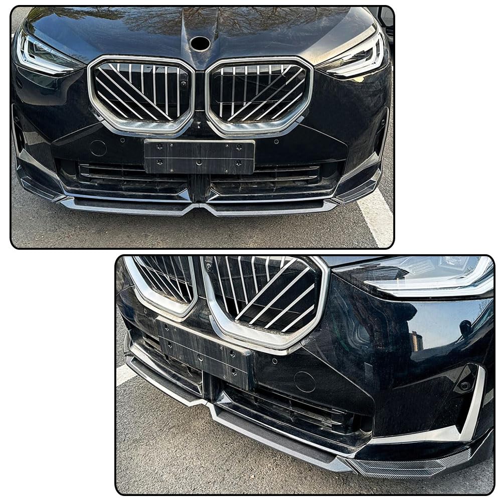 Carbon Look Front Lip Spoiler Compatible with BMW X3 G45 2025+ Sport Utility 4-Door ABS Car Front Bumper Lower Spoiler Lip Sp