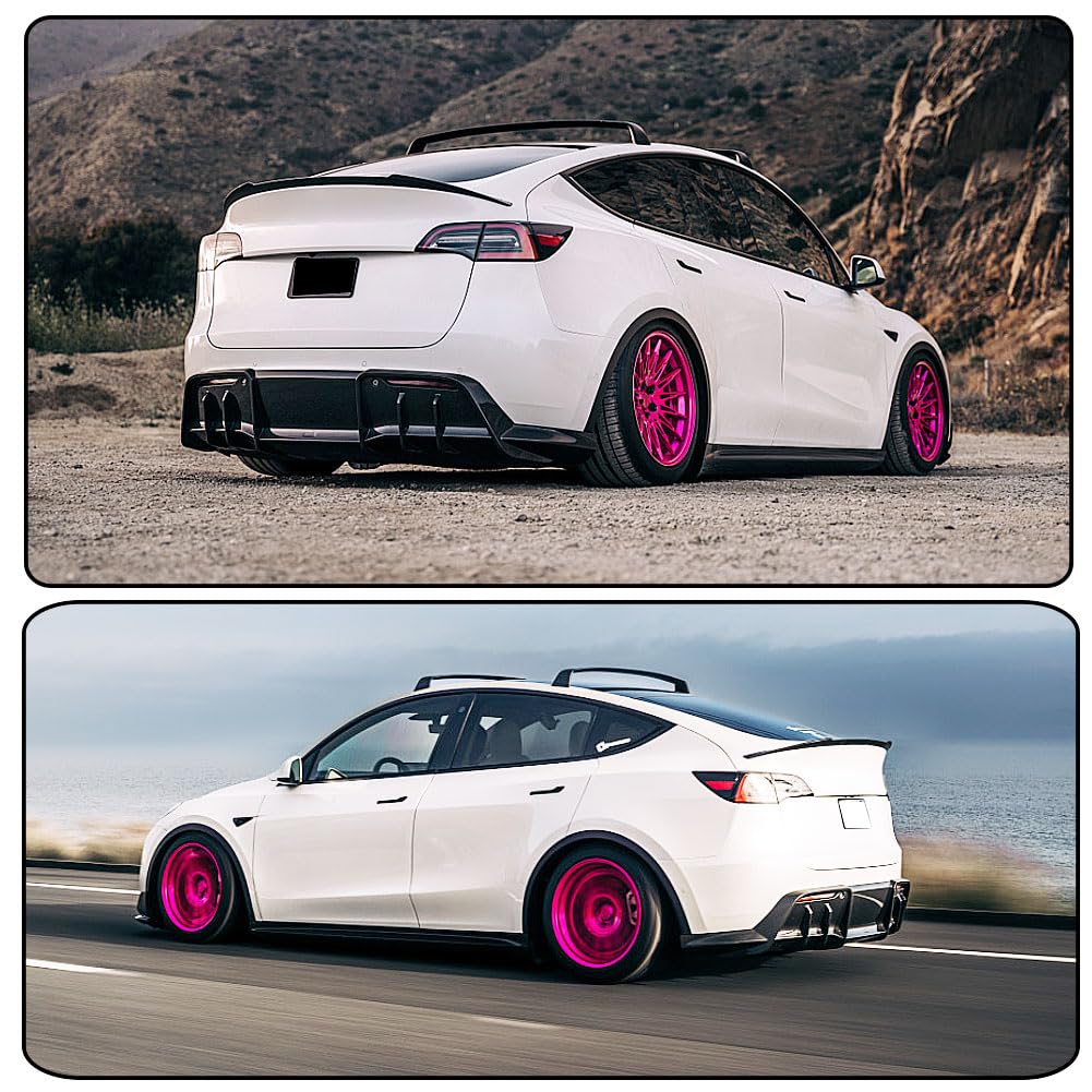 Carbon Fiber Rear Diffuser for Tesla Model Y 2019-2024 Sport Utility 4-Door Auto Rear Lower Bumper Lip Spoiler Body Kit