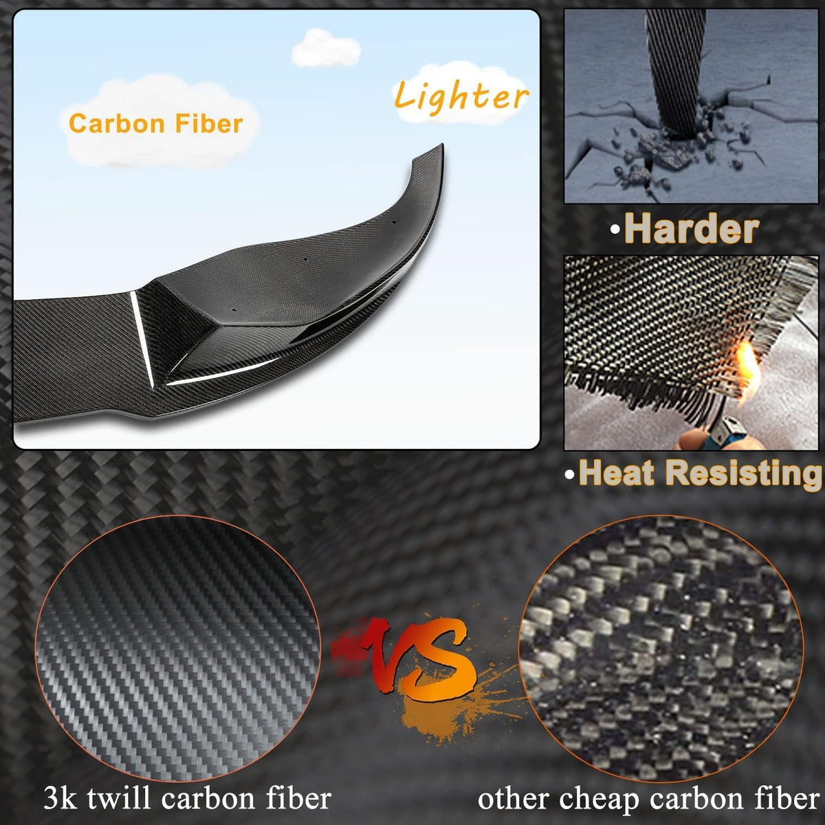 X5 Carbon Fiber Front Lip Compatible with BMW X5 G05 M Sport 2019-2022 Front Splitter, UV-Resistant High-Gloss Finish, Lightw