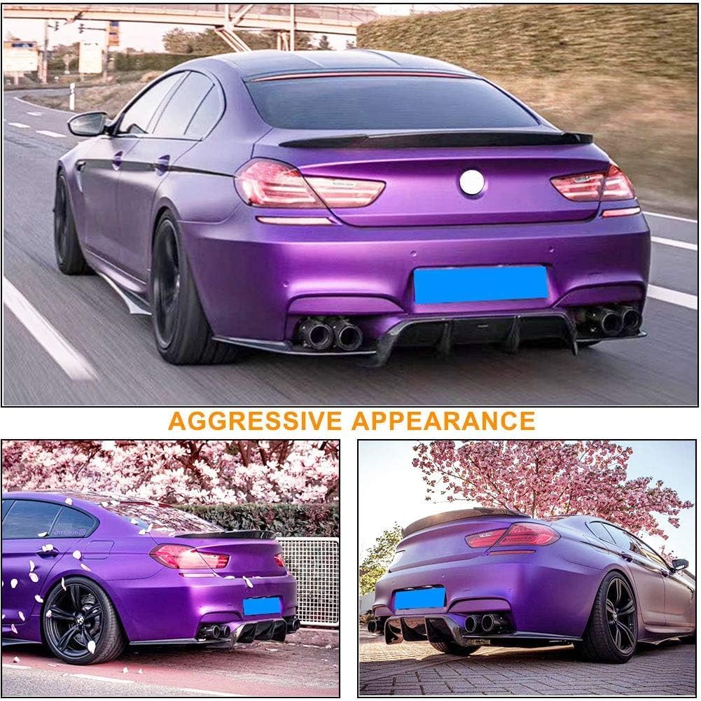 Carbon Fiber Rear Diffuser Compatible with BMW 6 Series F06 F12 F13 M6 2Door 4Door 2013-2018 Lower Bumper Lip Spoiler Body Ki