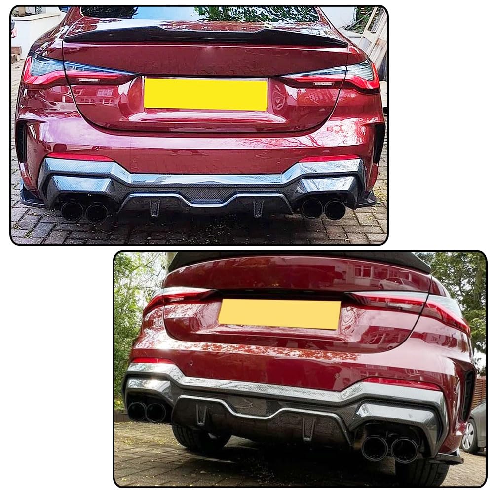 Real Carbon Fiber Rear Diffuser Lip for BMW 4 Series G22 Coupe 2021-2024 G23 Convertible M-Sport 2-Door Lower Bumper Lip Spoi