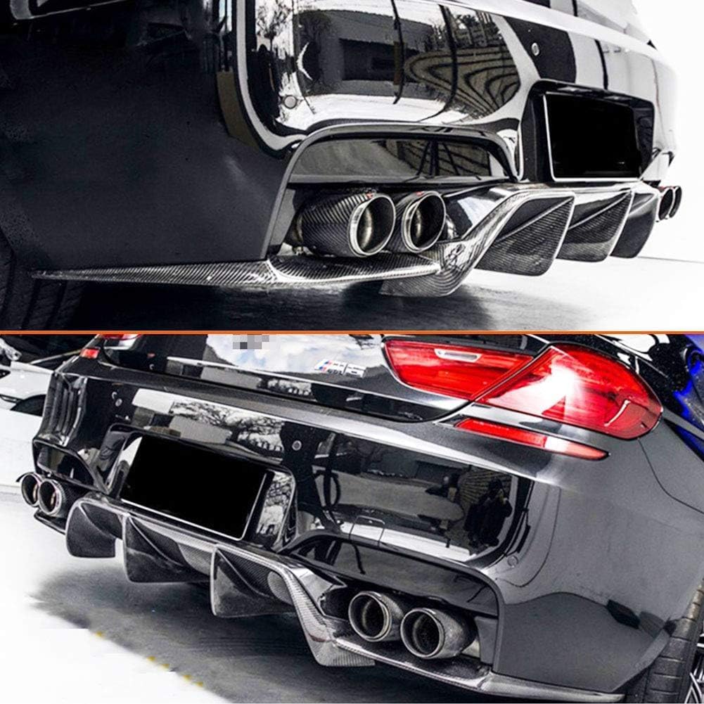 Carbon Fiber Rear Diffuser Compatible with BMW 6 Series F06 F12 F13 M6 2Door 4Door 2013-2018 Lower Bumper Lip Spoiler Body Ki