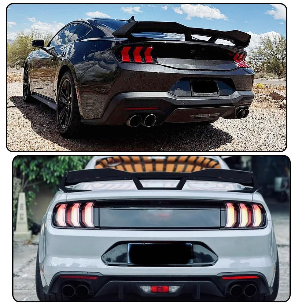Gloss Black Trunk Spoiler Compatible with Ford Mustang Dark Horse 2024 2025 Rear Boot Lid Highkick Wing Lip Factory Outlet