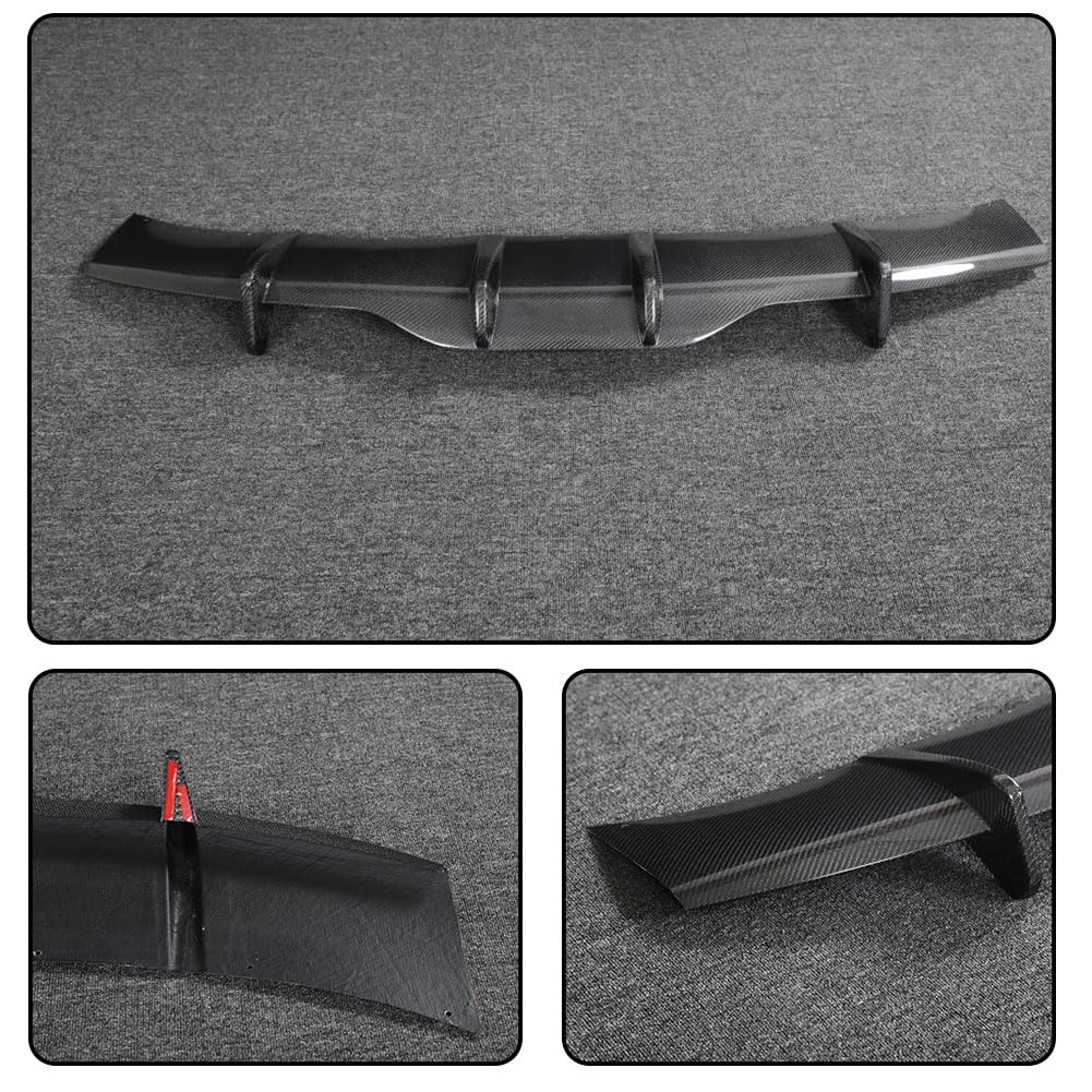 Carbon Fiber Rear Diffuser Fits for Tesla Model S Plaid 2021-2024 Sedan 4 Door Air Dam Lower Bumper Lip Spoiler Valance Prote