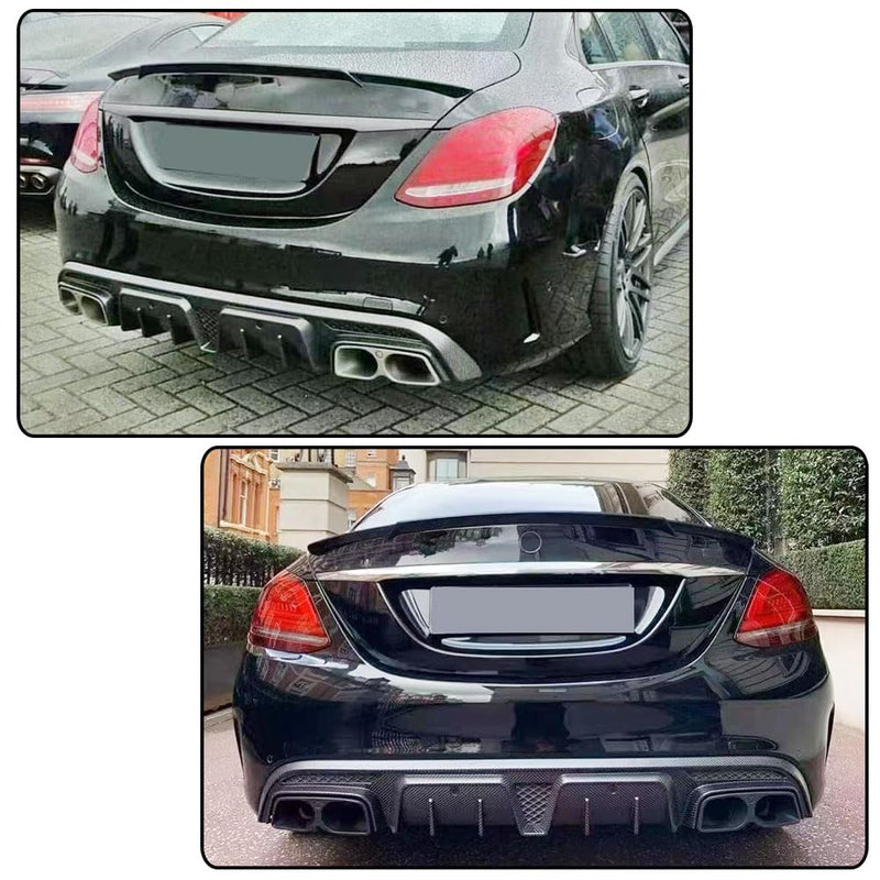 Carbon Fiber Rear Diffuser Compatible with Mercedes Benz C Class W205 C300 C350 C400 C63 AMG Sedan 2015-2021 Under Bumper Chi