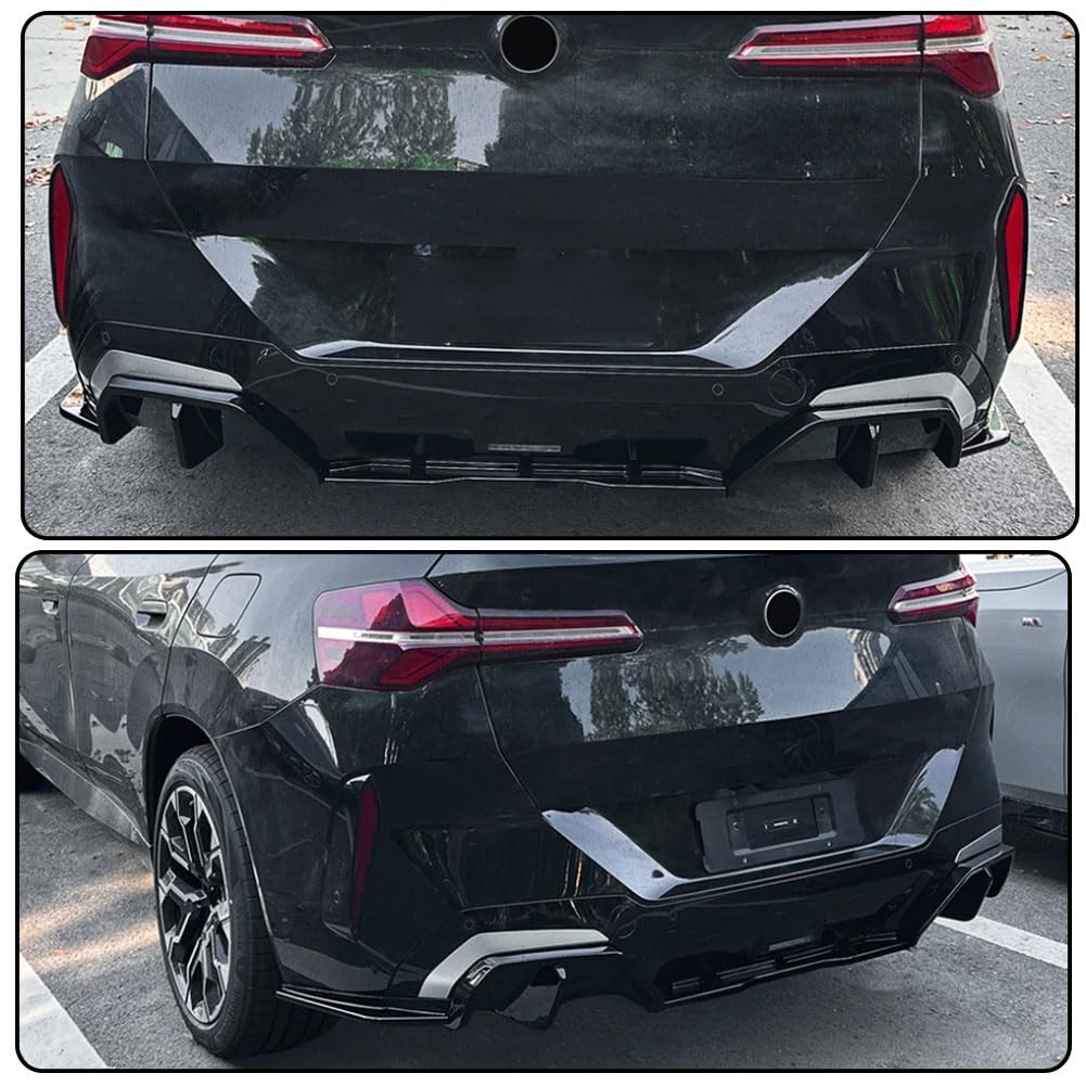 Gloss Black Rear Bumper Diffuser Compatible with BMW X3 G45 G48 M Sport 2025 2026 ABS Lower Bumper Lip Spoiler Body Kit Facto