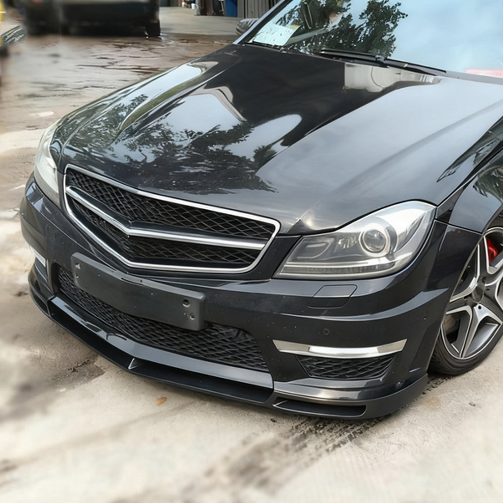 V Style Carbon Fiber Front Lip for Mercedes Benz C63 W204 Sedan Facelift (2011-2015)