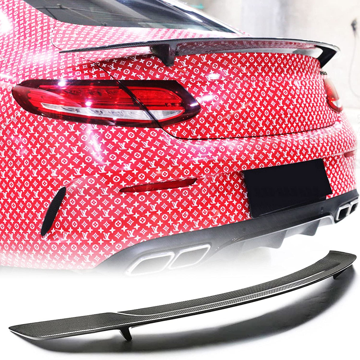 Carbon Fiber Spoier&Front Bumper Lip Fits for Mercedes Benz C Class C205 A205 C63 AMG 2Door 2015-2018 Chin Spoiler Splitter P