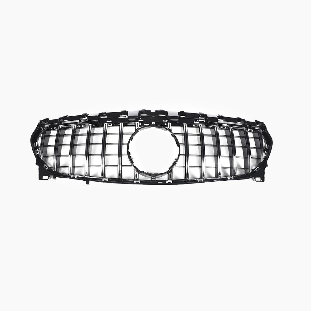Benz C117 glossy black front grille front view